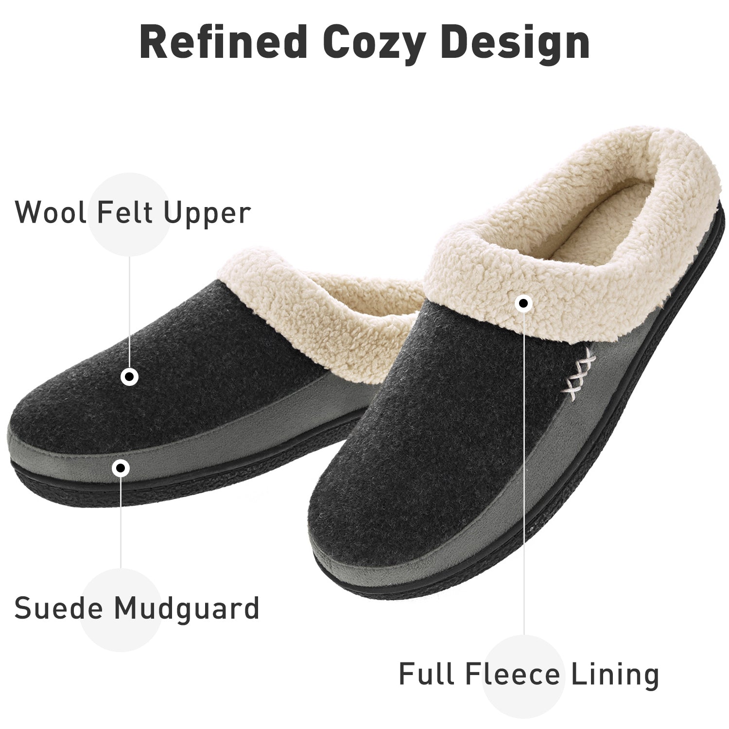 VONMAY Men's Memory Foam Fuzzy Slippers Slip On Scuff