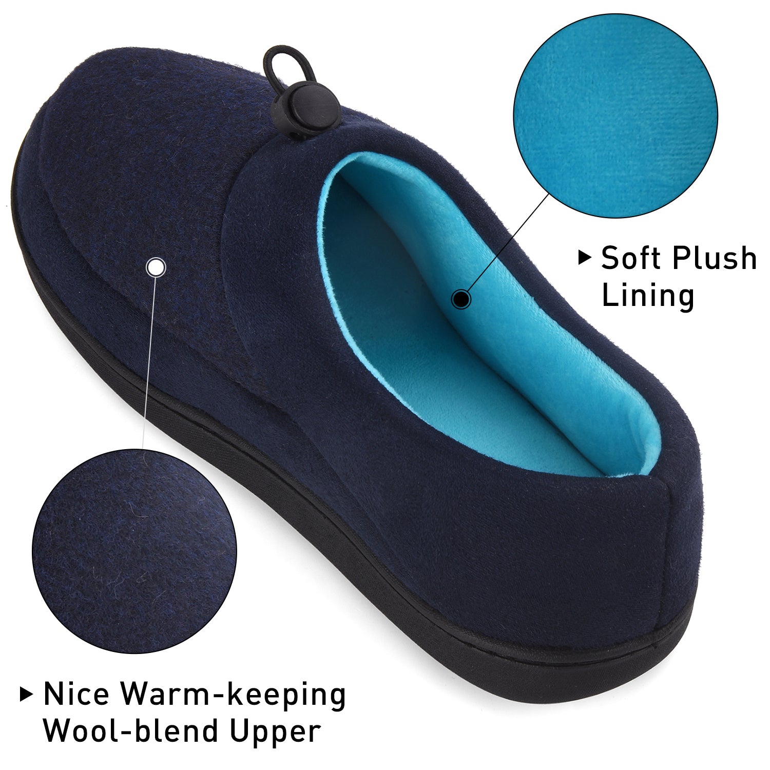VONMAY Men s Slippers House Shoes Moccasin Warm Memory Foam Adjustable