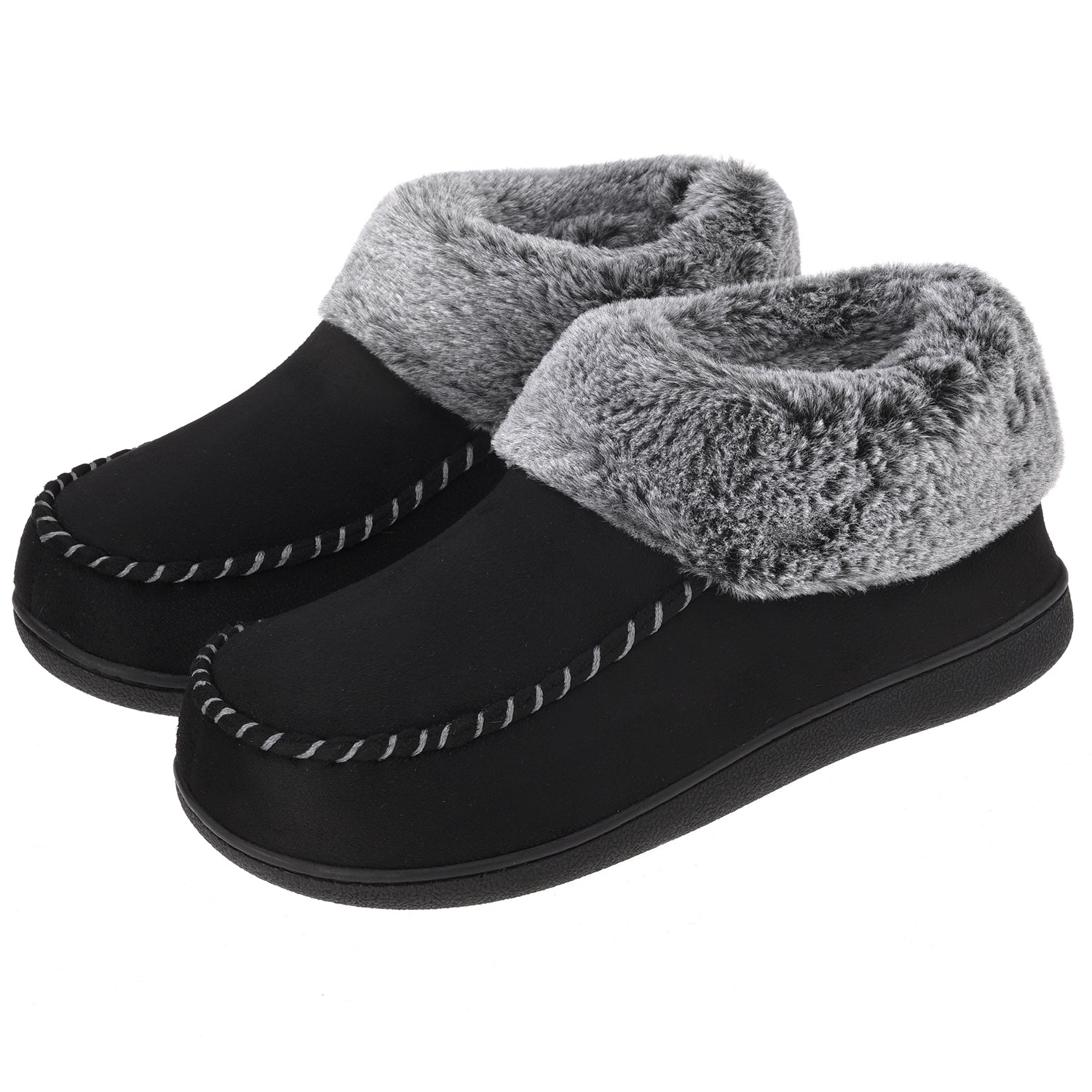 Buy FamilyFairyWomen Memory Foam Bootie Slippers, Warm Cozy Micro Suede Slipper  Boots with Fuzzy Plush Lining and Collar, Winter Non Slip House Shoes for Indoor  Outdoor Online at desertcartSouth Africa