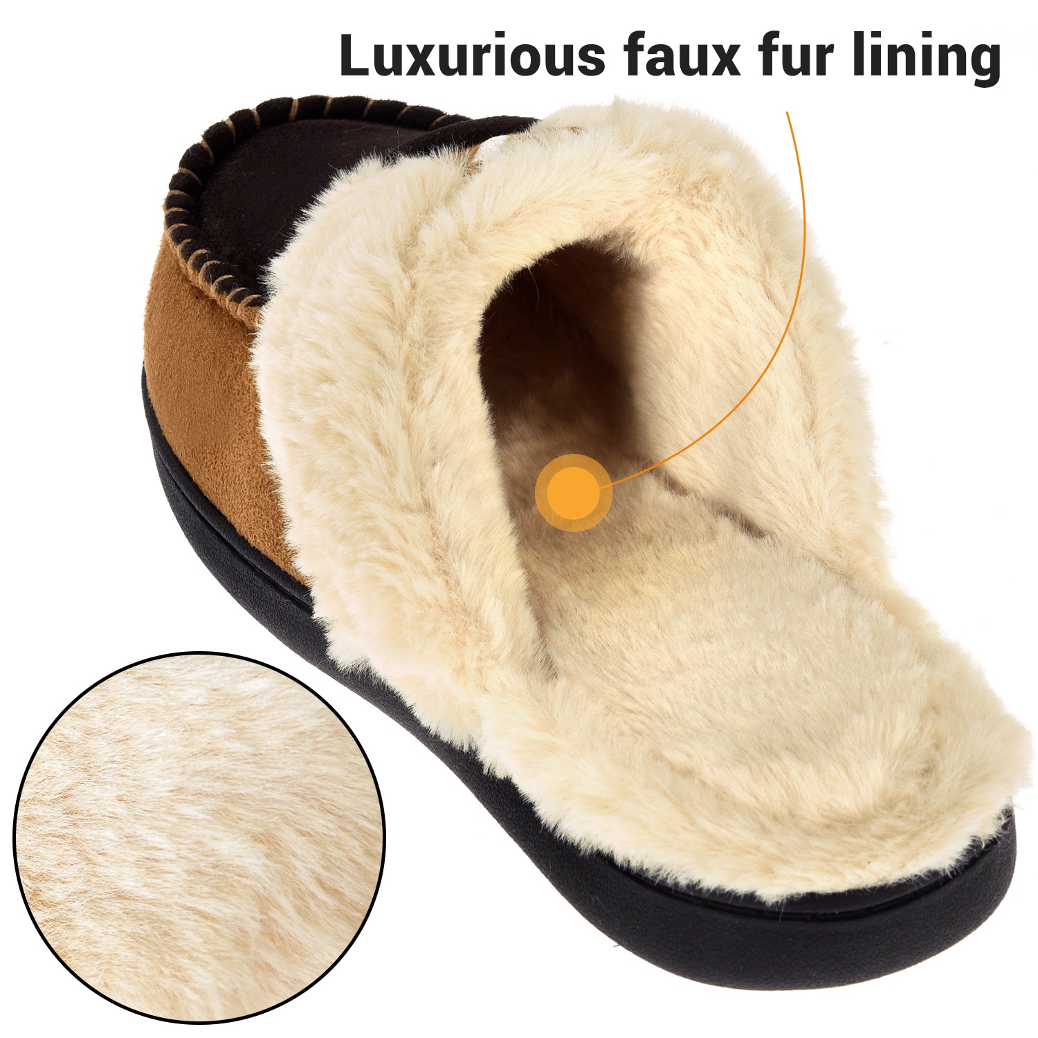 VONMAY Men's Memory Foam Fuzzy Slippers Slip On Scuff