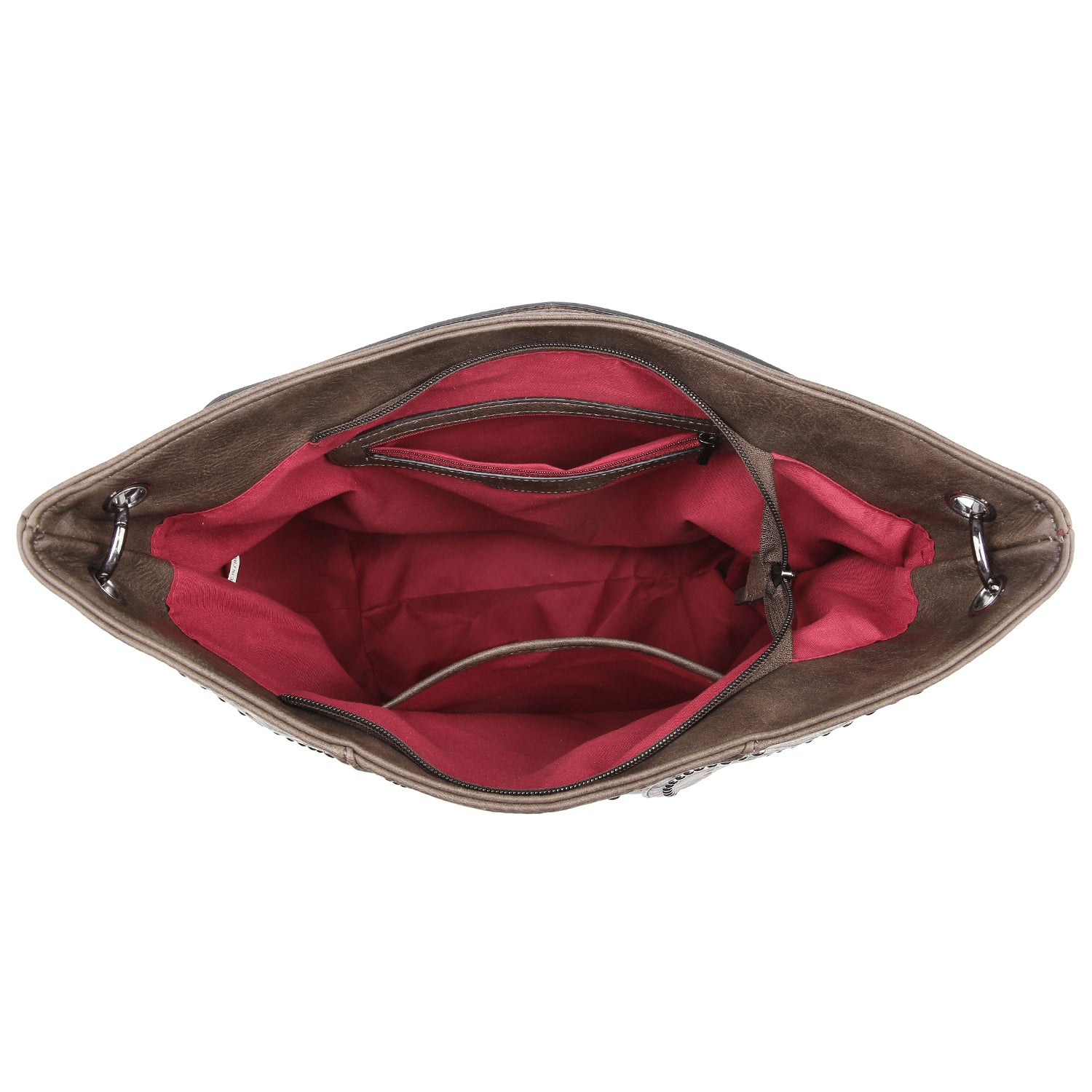 Fioretta Italian Genuine Leather Satchel Top Handle Handbag Purse For Women  - Crimson Red