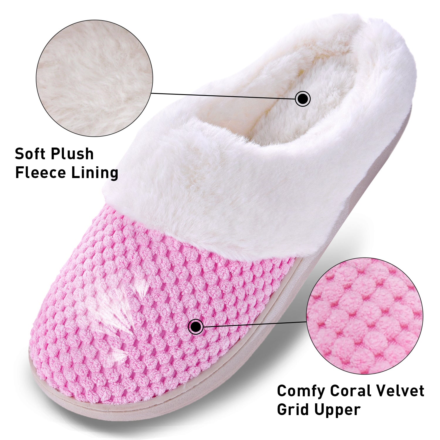 VONMAY Women's Slippers House Shoes Fuzzy Plush Lining Comfort