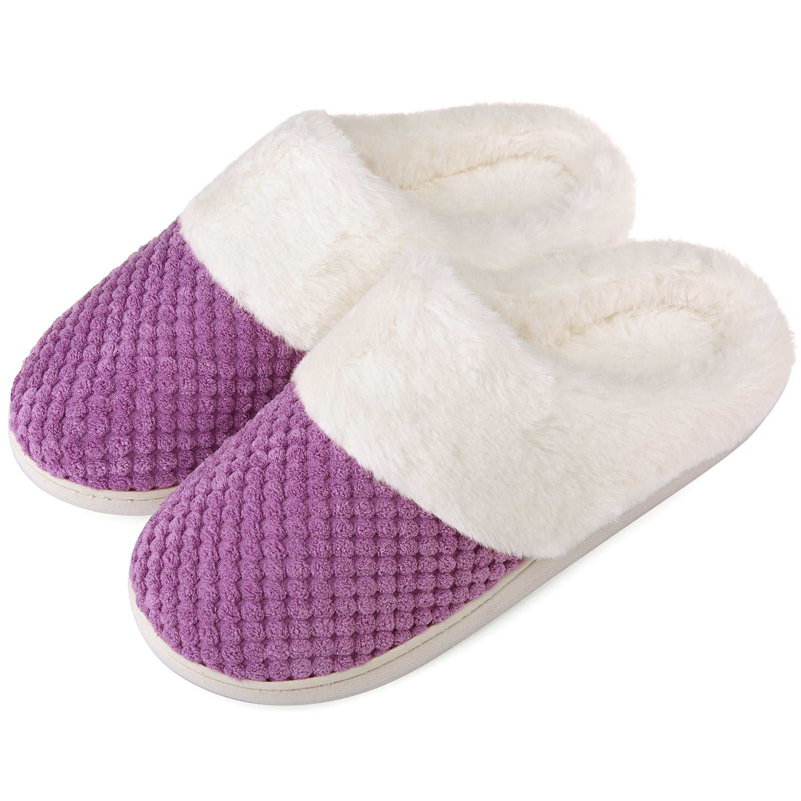 VONMAY Men's Memory Foam Fuzzy Slippers Slip On Scuff